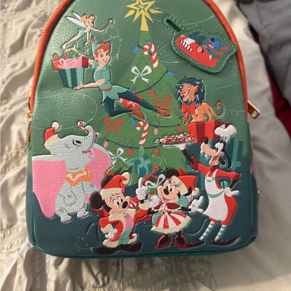 Loungefly Green and Orange Mini Disney Backpack - Picture 1 of 8